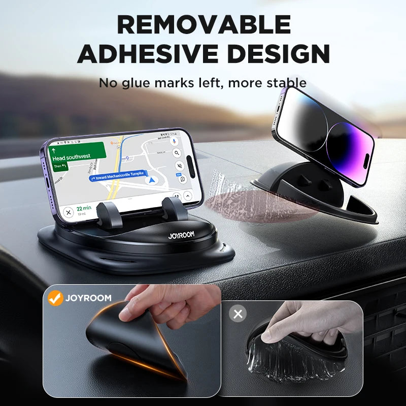 Joyroom Universal Dashboard Car Phone Holder Upgraded Reusable Silicone Phone Mount for Car Dash Anti-Slip Pad Mat Phone Holder